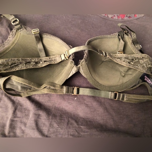 Victoria Secret 38B rare olive green push up bra great double back strap - Picture 5 of 14